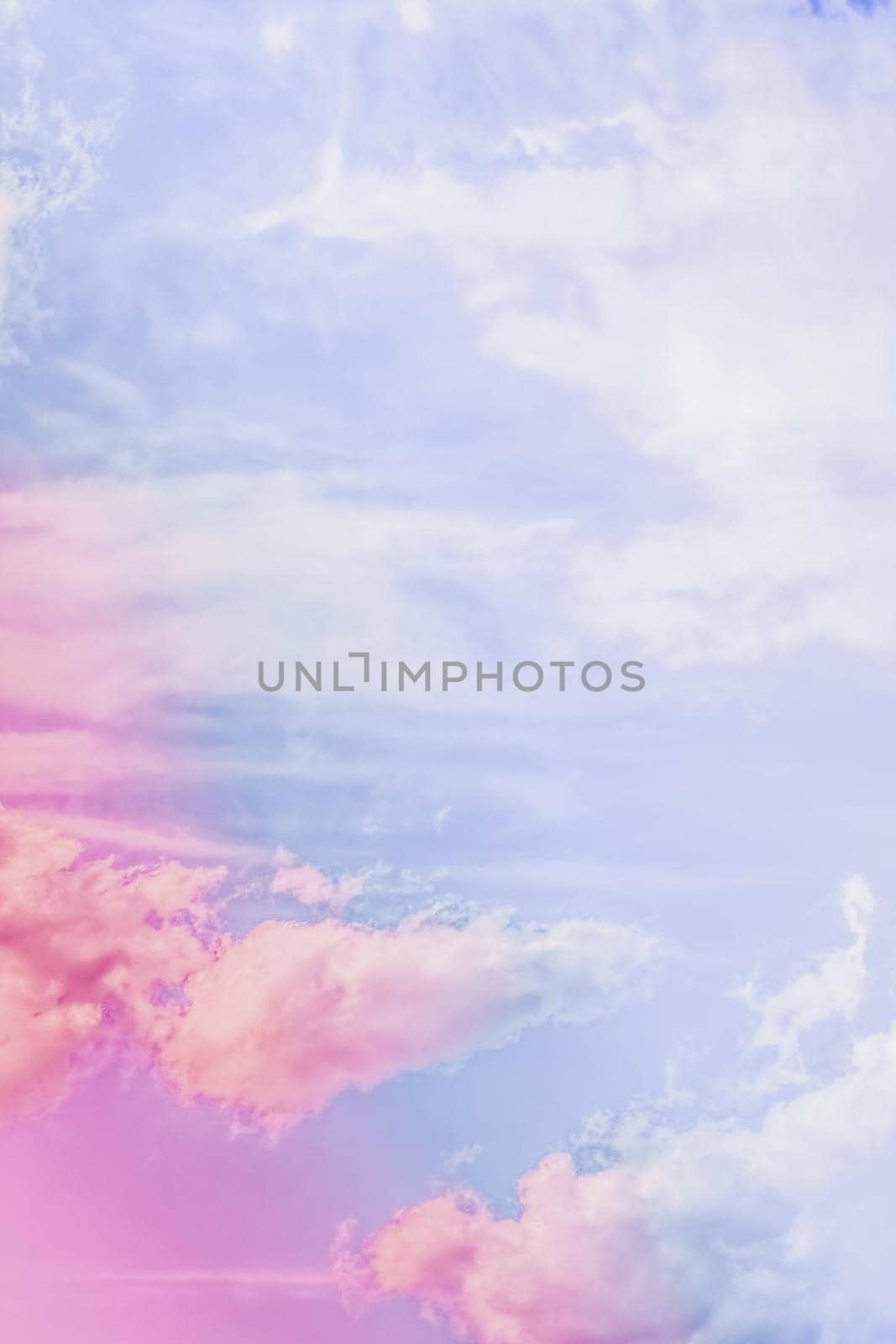 Magical dream, nature backdrop and spiritual holiday concept - Dreamy surreal sky as abstract art, fantasy pastel colours background for modern design