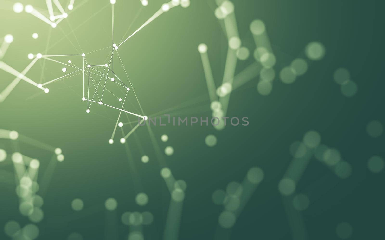 Abstract background. Molecules technology with polygonal shapes, connecting dots and lines. Connection structure. Big data visualization.  by teerawit