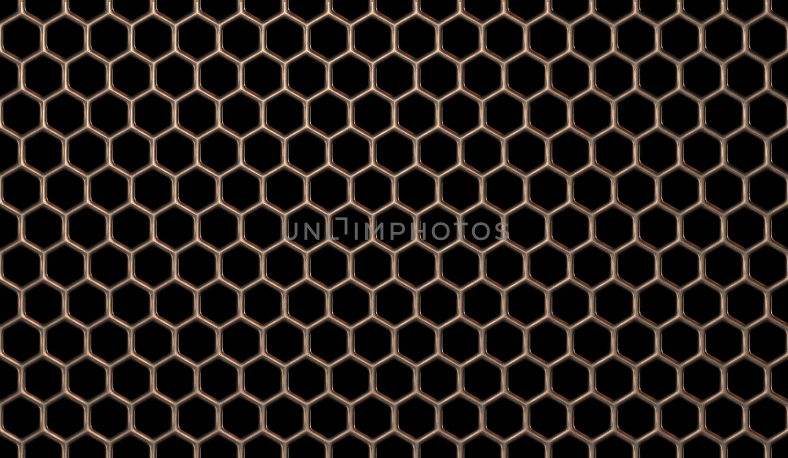 Beautiful seamless pattern of bronze mesh on a black background by Milanchikov