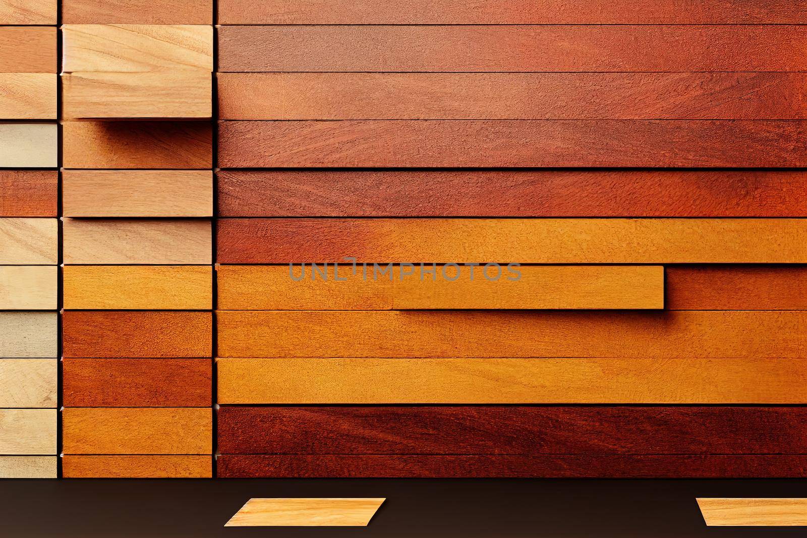 3D background, wood display flat lay podium on natural backdrop by 2ragon