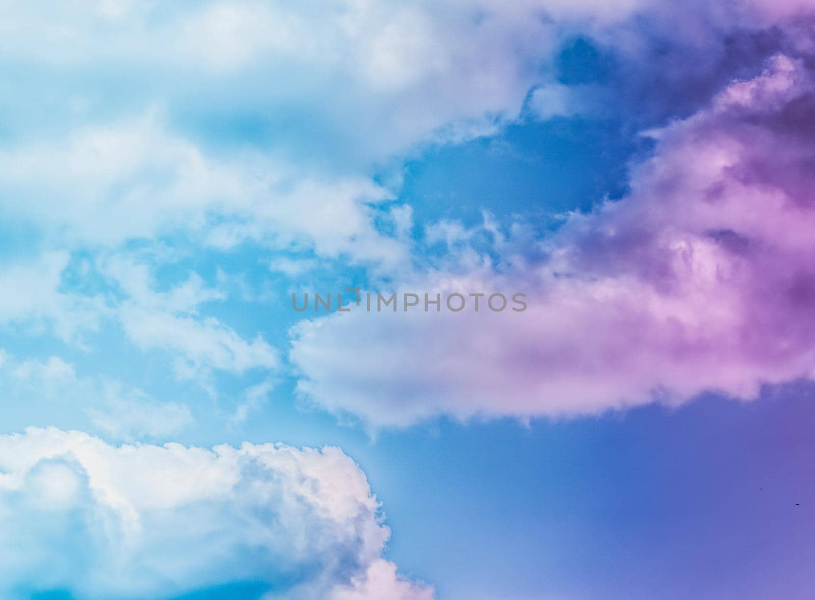 Magical dream, nature backdrop and spiritual holiday concept - Dreamy surreal sky as abstract art, fantasy pastel colours background for modern design