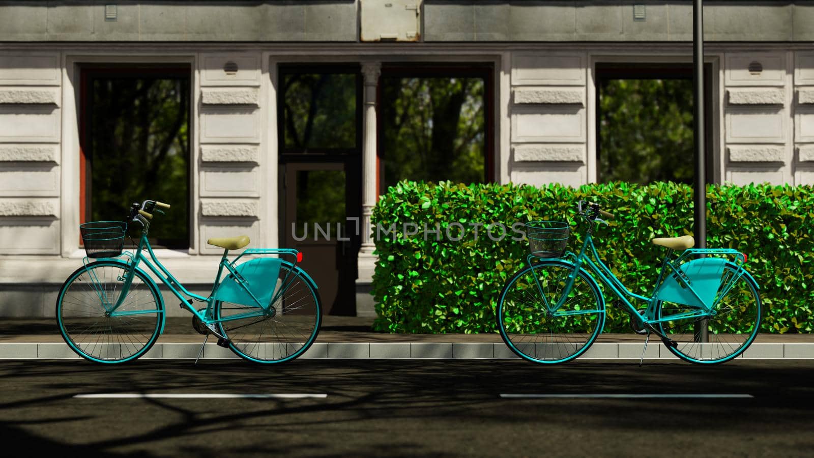 3D illustration Background for advertising and wallpaper in festival and Car Free Day scene. 3D rendering in decorative concept.