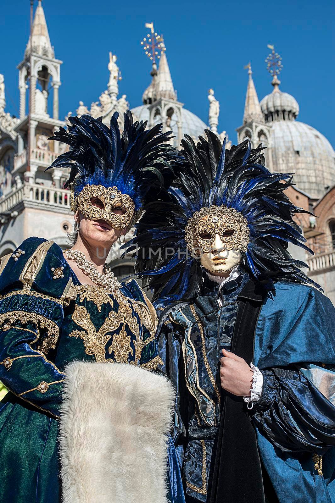 VENICE, ITALY - Febrary 23 2019: The masks of the Venice carnival 2019
