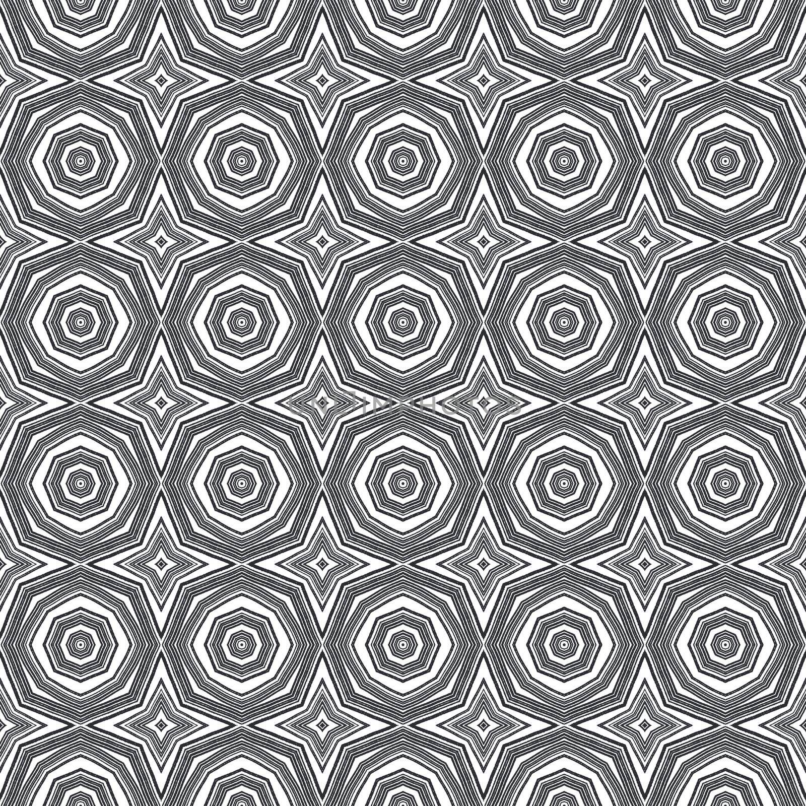 Chevron stripes design. Black symmetrical kaleidoscope background. Textile ready magnetic print, swimwear fabric, wallpaper, wrapping. Geometric chevron stripes pattern.