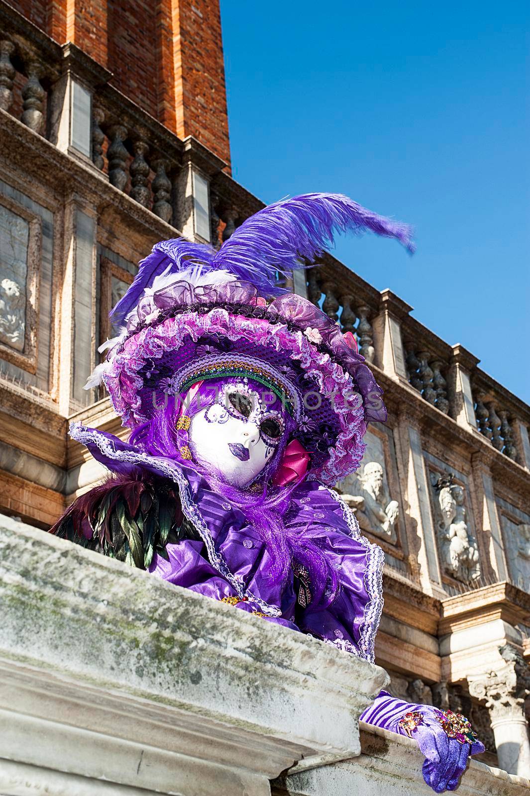 VENICE, ITALY - Febrary 6 2018: The masks of the Venice carnival 2018