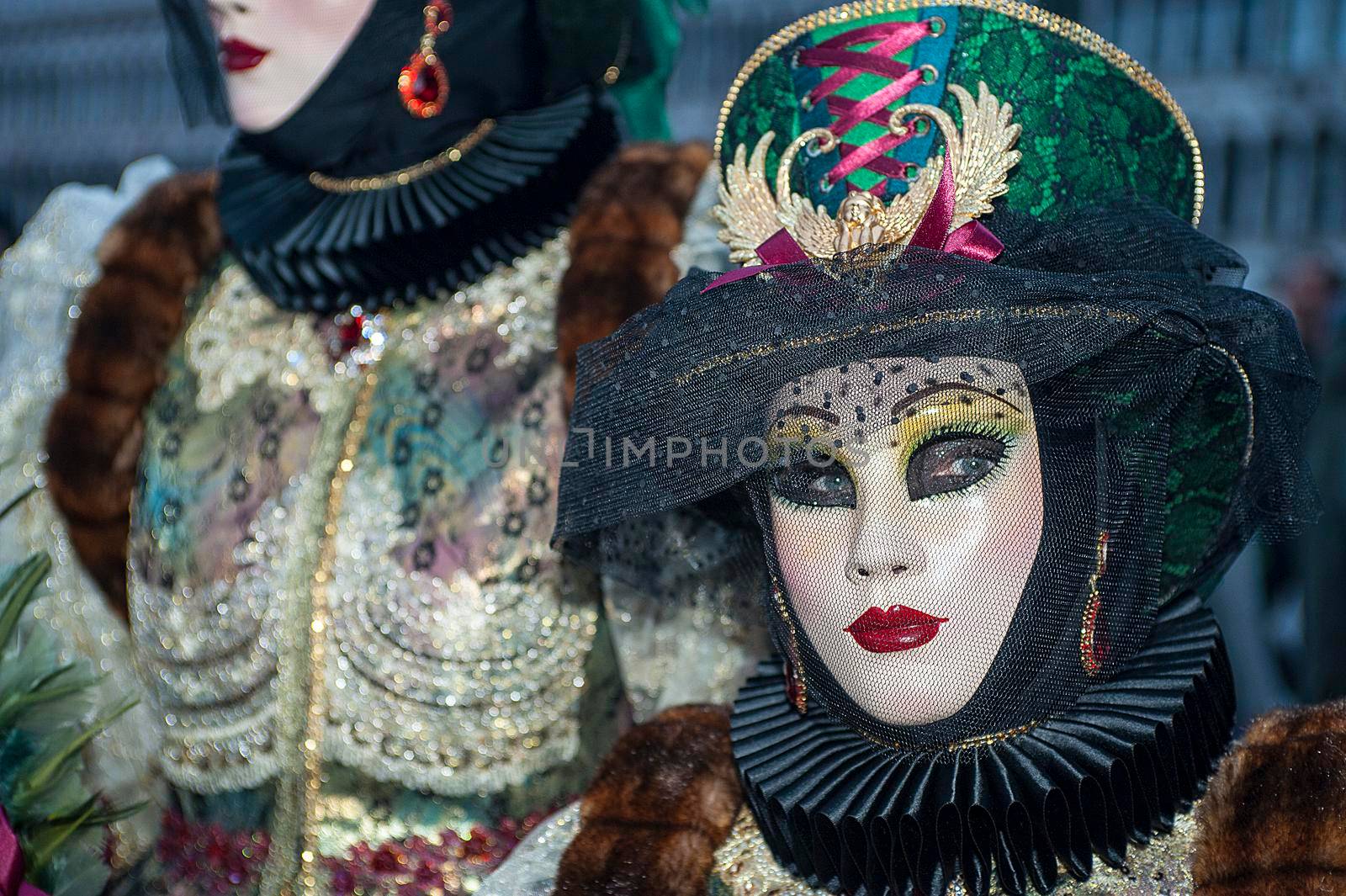 VENICE, ITALY - Febrary 6 2018: The masks of the Venice carnival 2018
