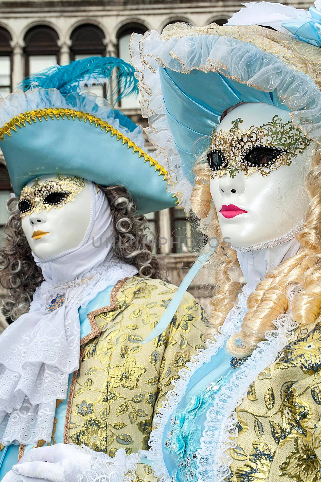VENICE, ITALY - Febrary 7 2018: The masks of the Venice carnival 2018