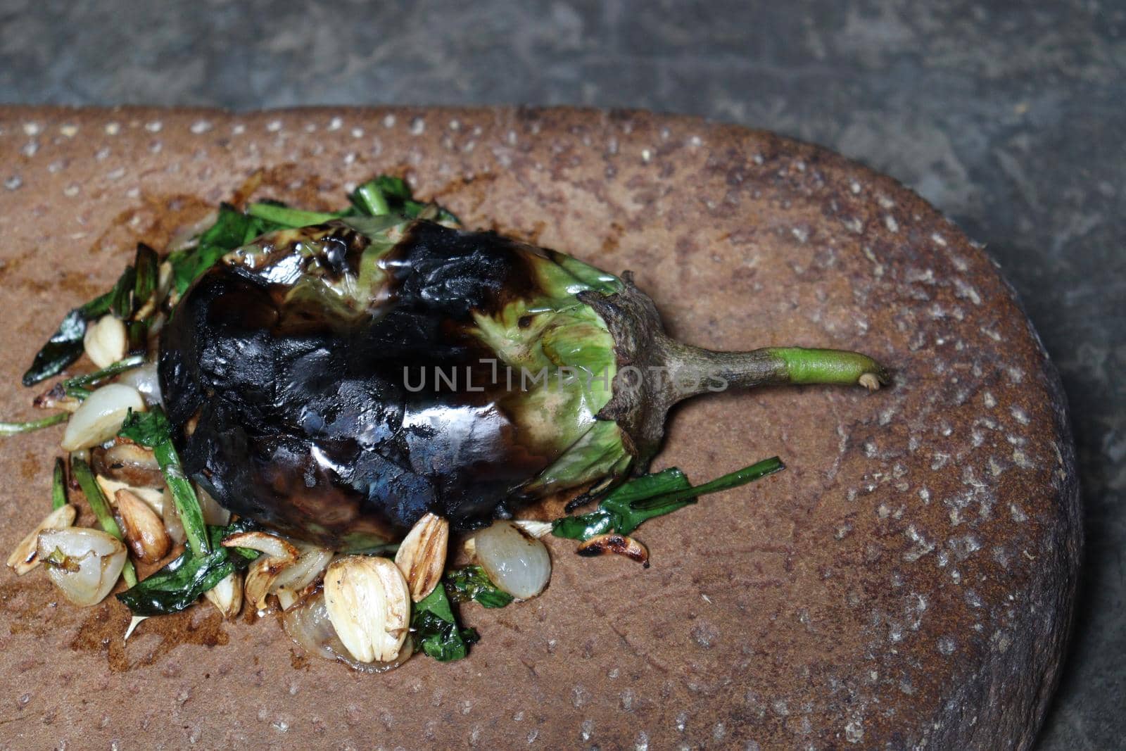 fry brinjal with spice on kitchen by jahidul2358