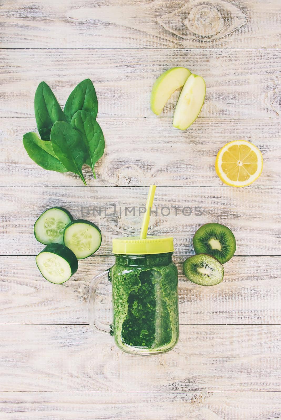 Green smoothies with vegetables and fruits. Detox Day. by yanadjana