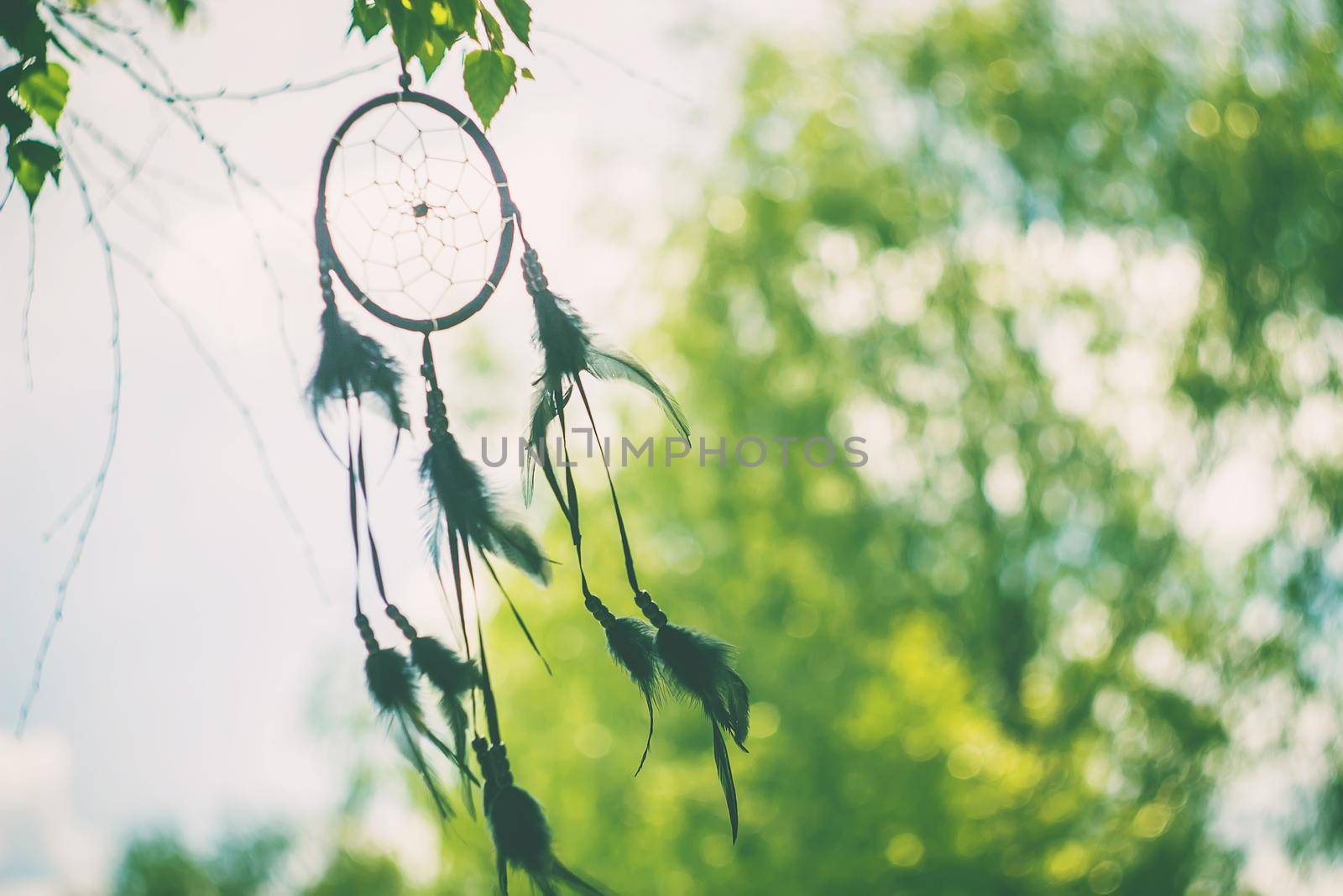 Dream catcher in a vintage style. Selective focus. nature.