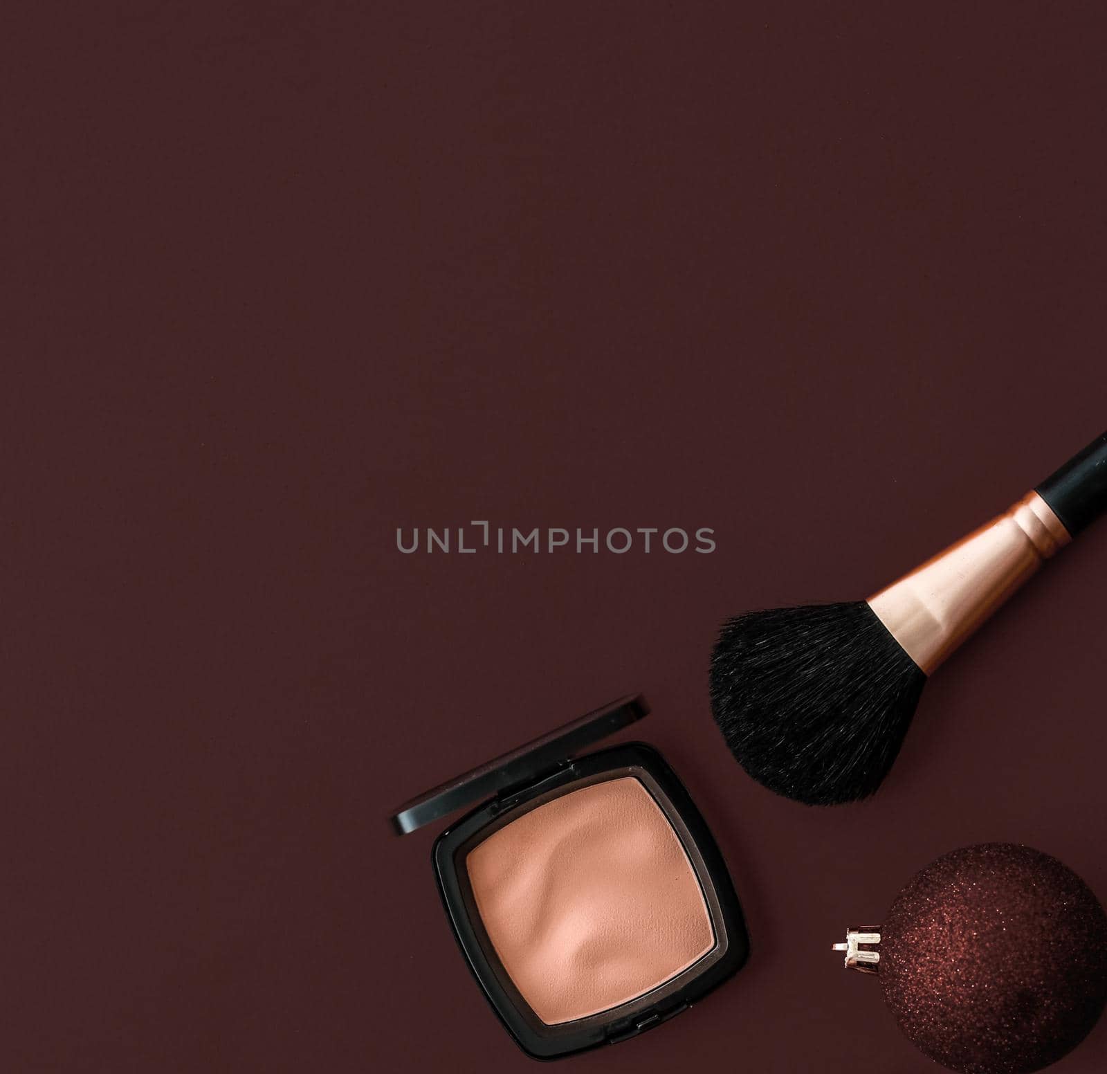Cosmetic branding, fashion blog cover and girly glamour concept - Make-up and cosmetics product set for beauty brand Christmas sale promotion, luxury chocolate flatlay background as holiday design