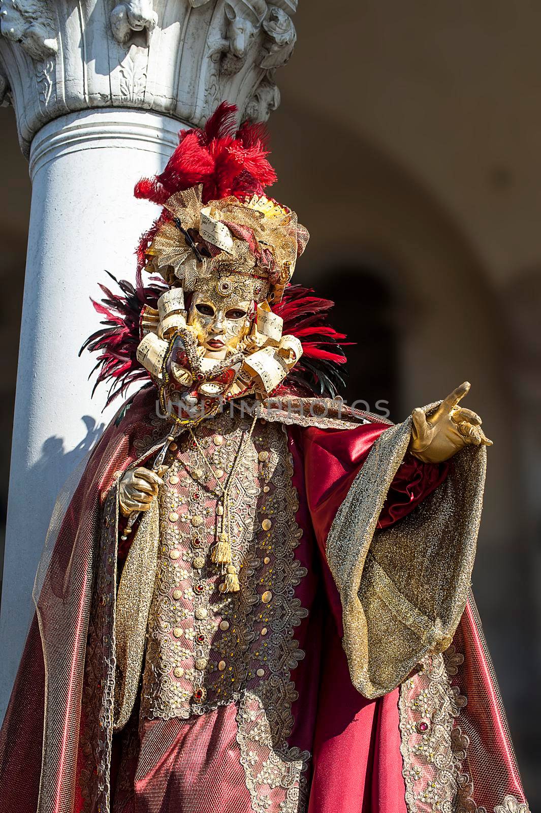 VENICE, ITALY - Febrary 23 2019: The masks of the Venice carnival 2019