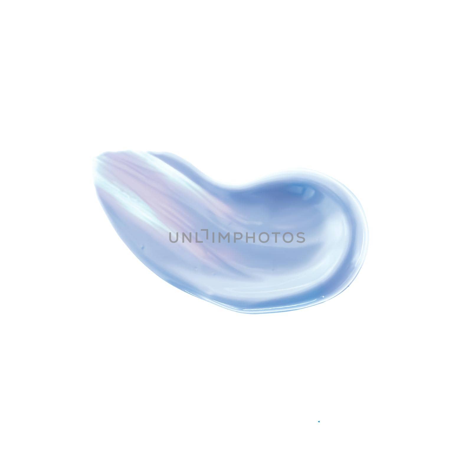 Pastel blue beauty swatch, skincare and makeup cosmetic product sample texture isolated on white background, make-up smudge, cream cosmetics smear or paint brush stroke closeup