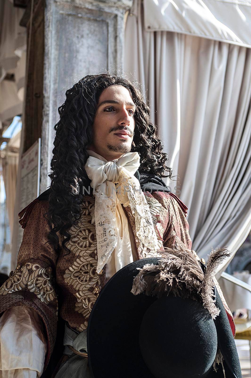VENICE, ITALY - Febrary 23 2019: The masks of the Venice carnival 2019