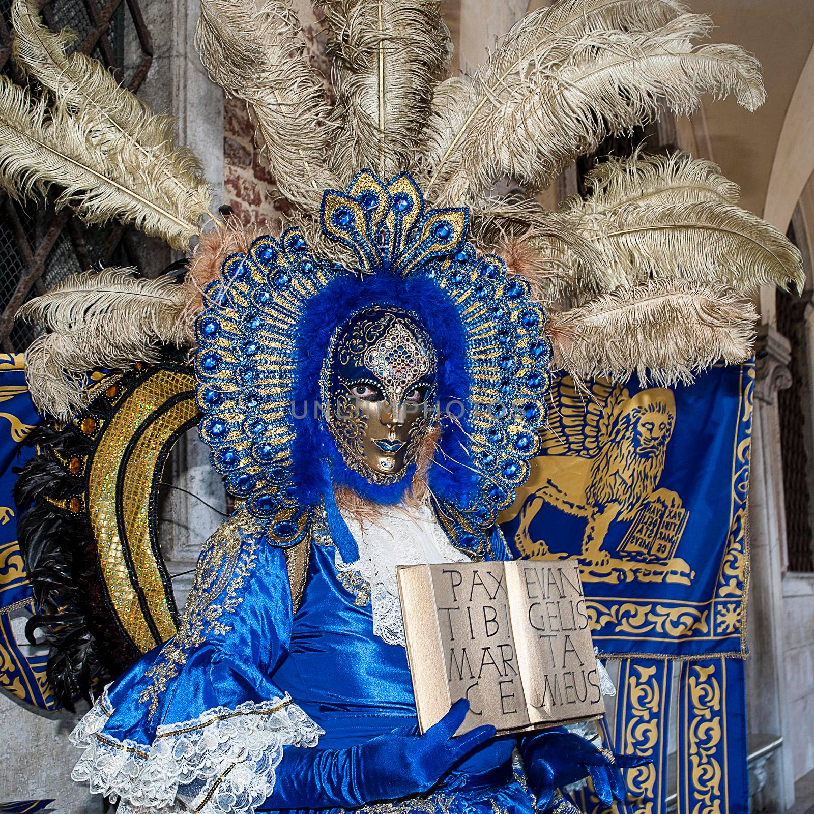 VENICE, ITALY - Febrary 23 2019: The masks of the Venice carnival 2019