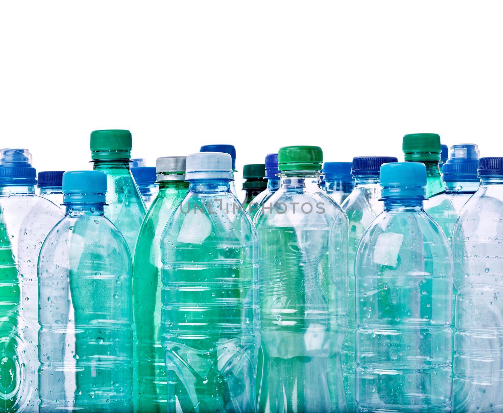 close up of empty plastic bottles