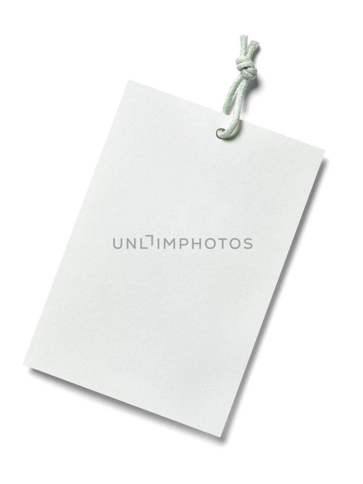 close up of a price label note on white background