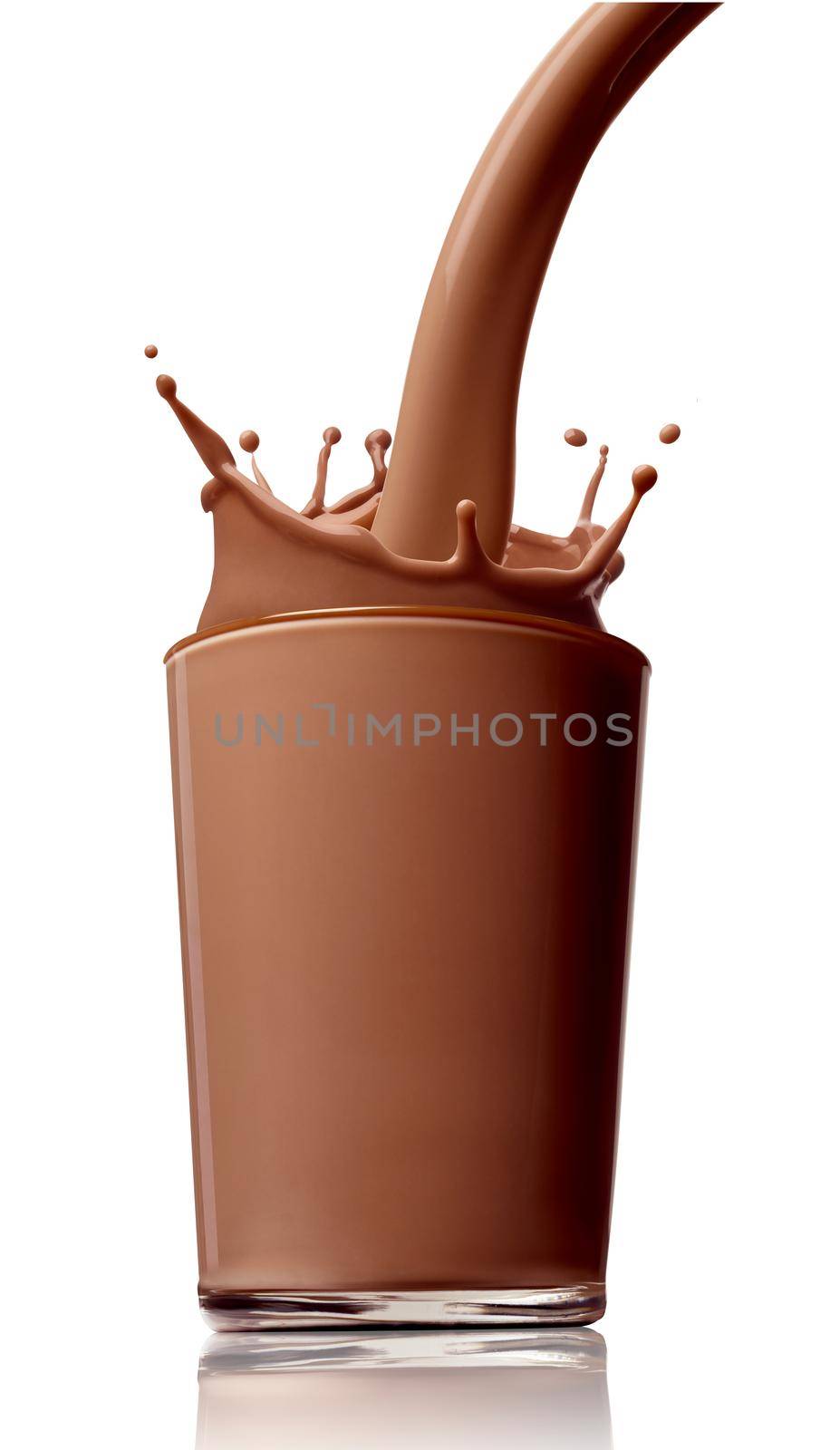 chocolate milk drink splash glass straw by Picsfive