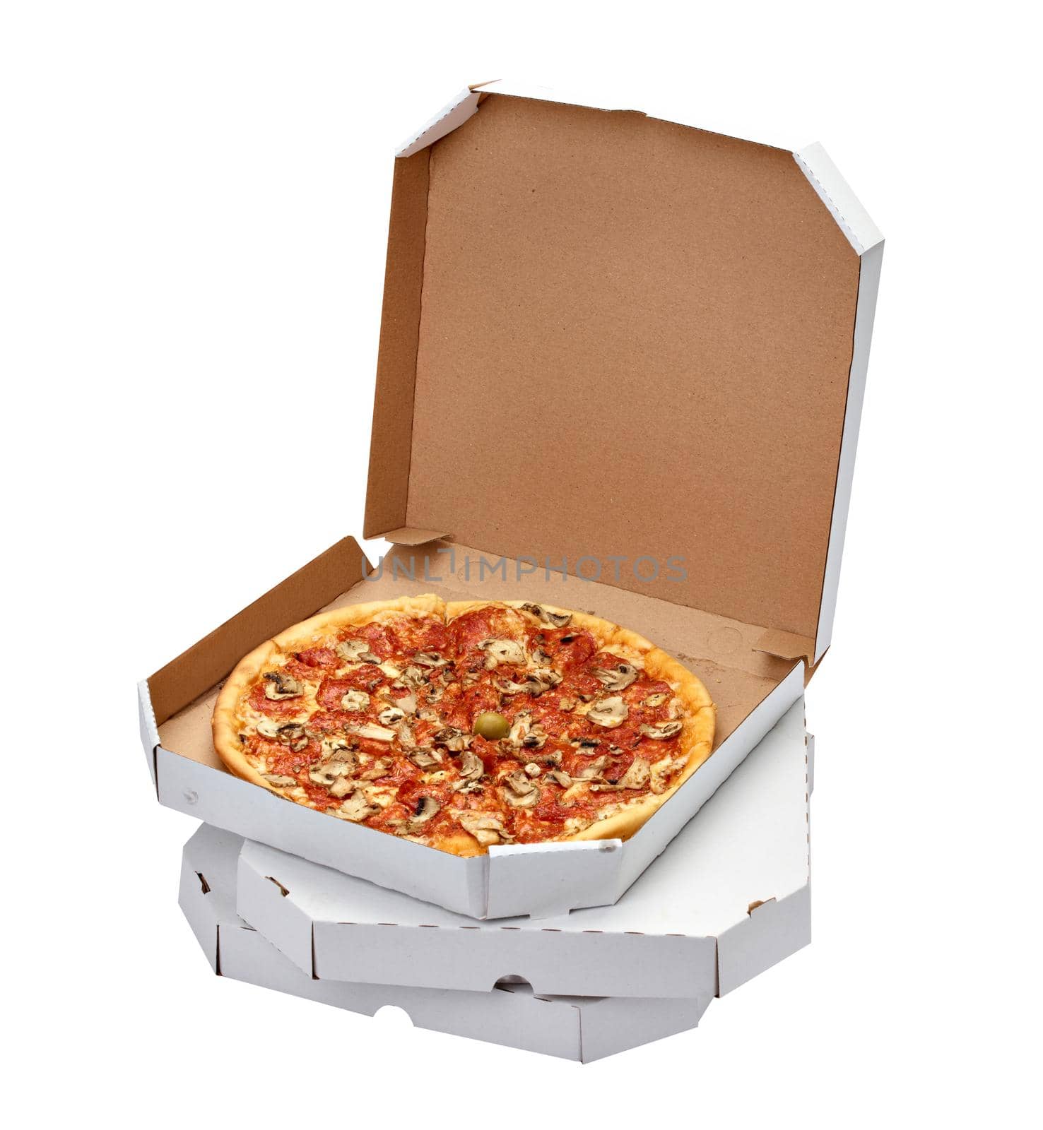 pizza box food cardboard delivery package meal dinner lunch by Picsfive