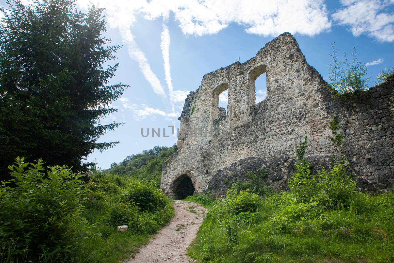 Ruins of ancient old town in Samobor by zebra