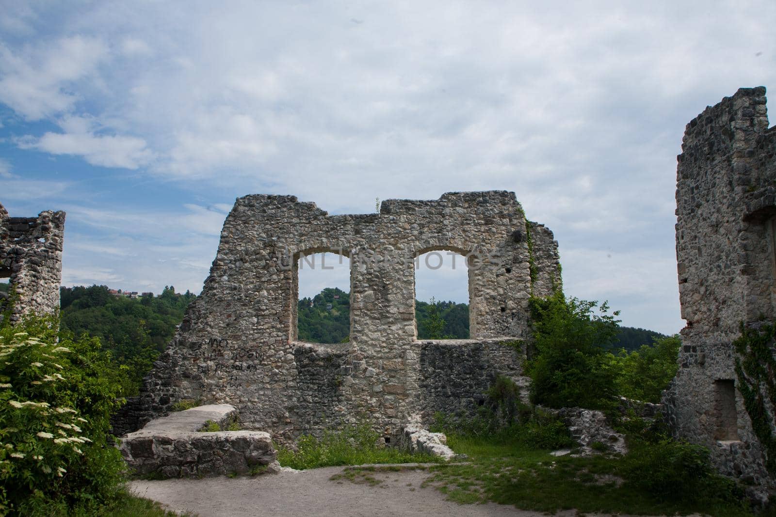 Ruins of ancient old town in Samobor, Croatia.