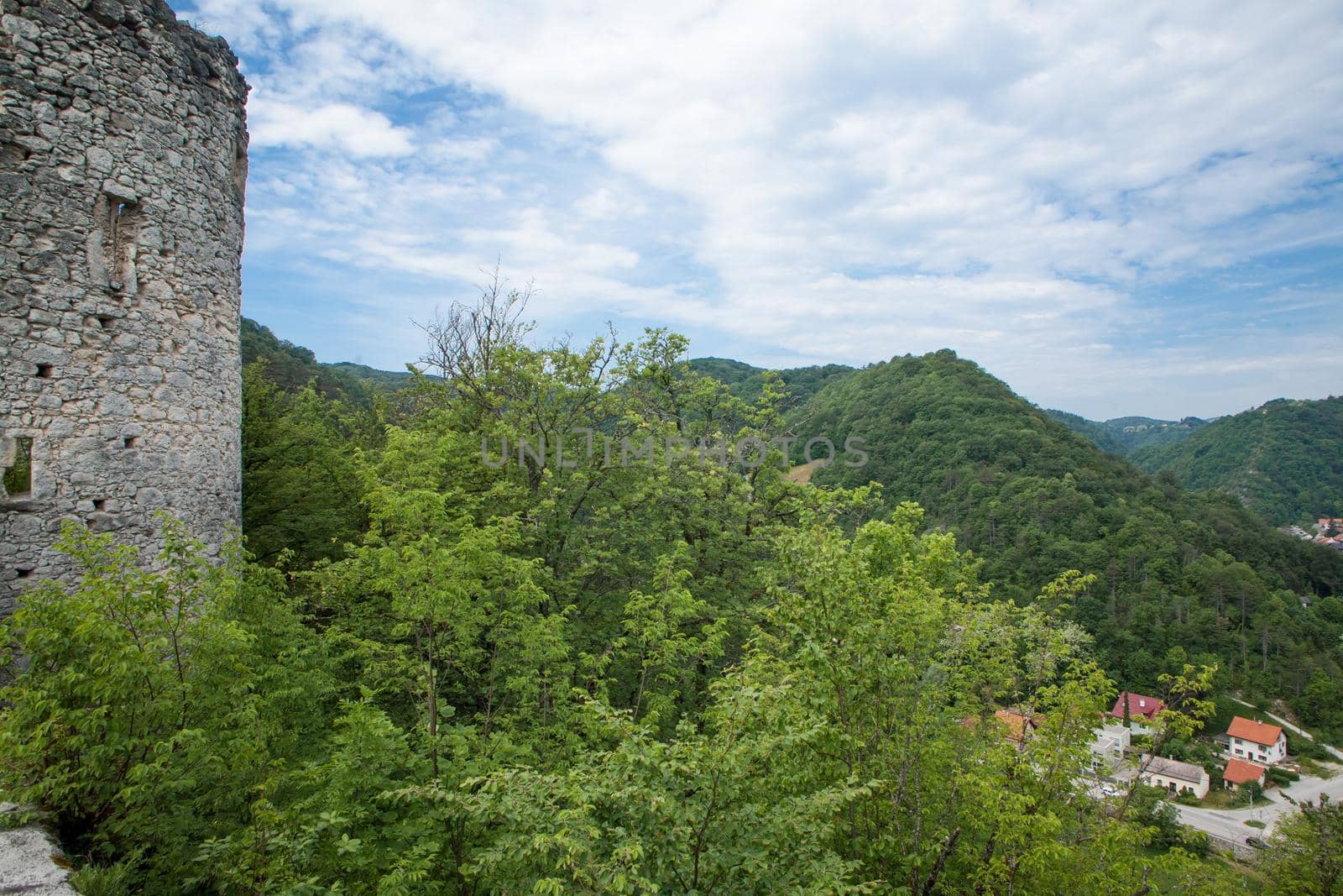 Ruins of ancient old town in Samobor by zebra