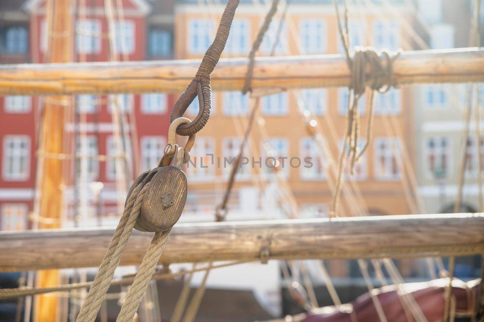 Rigging on an old sailing ship in Denmark.