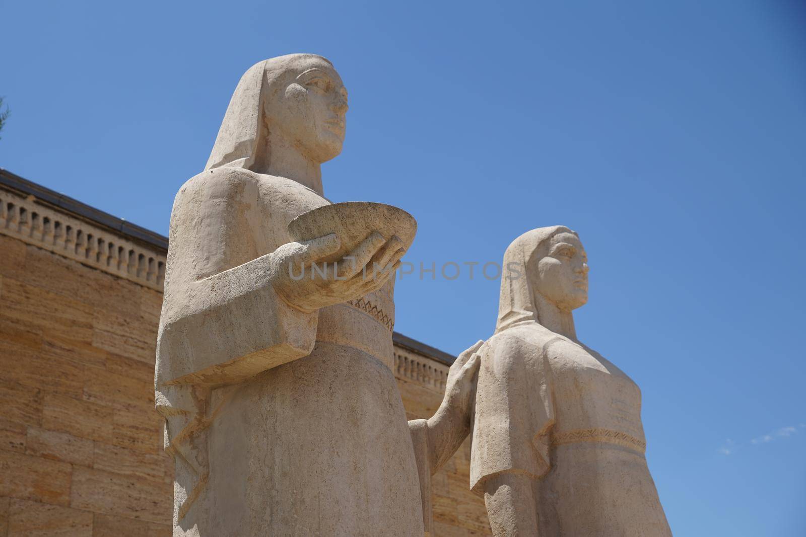 Turkish Women sculpture located at the entrance of the Road of Lions in Anitkabir, Ankara City, Turkiye