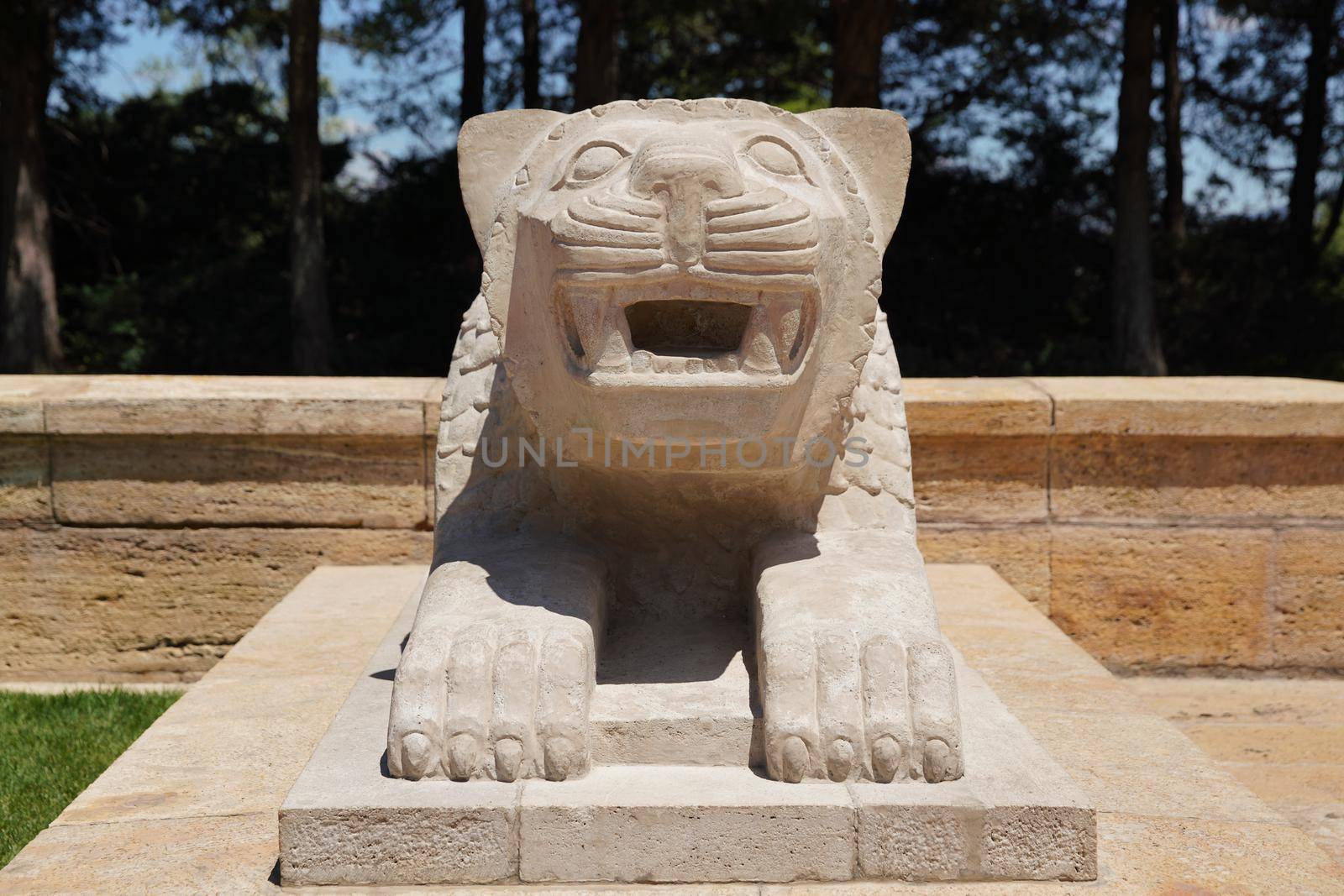 Lion sculpture located at the Road of Lions in Anitkabir, Ankara, Turkiye by EvrenKalinbacak