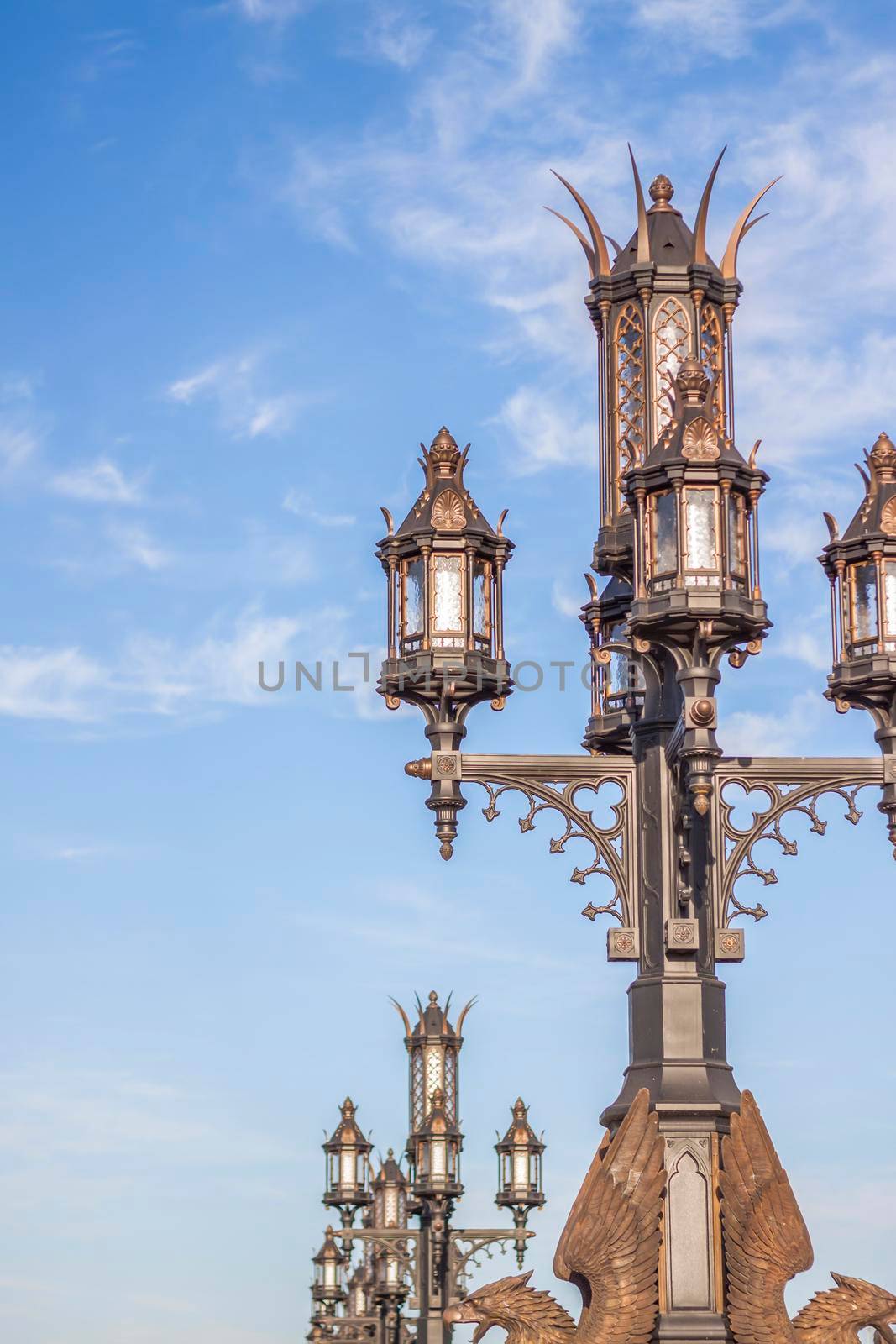 Street lamp in Gothic style. Ancient city.