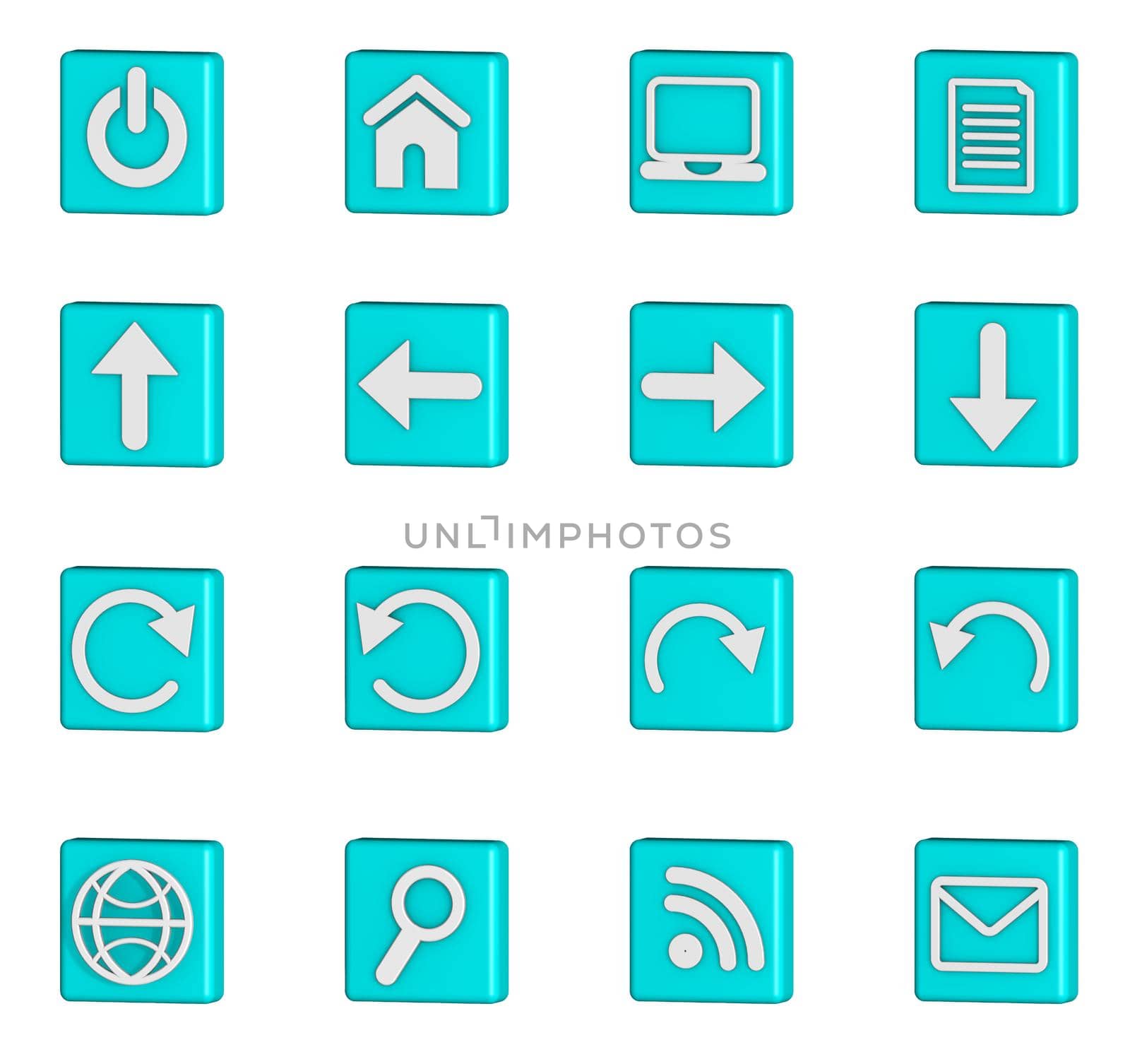 Web icons for business and office blue aqua by Milanchikov