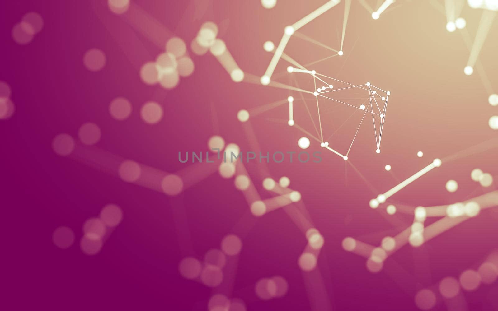 Abstract background. Molecules technology with polygonal shapes, connecting dots and lines. Connection structure. Big data visualization.  by teerawit