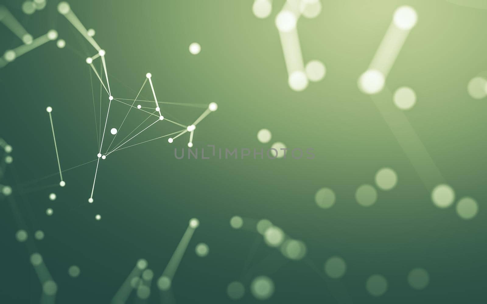 Abstract background. Molecules technology with polygonal shapes, connecting dots and lines. Connection structure. Big data visualization.  by teerawit