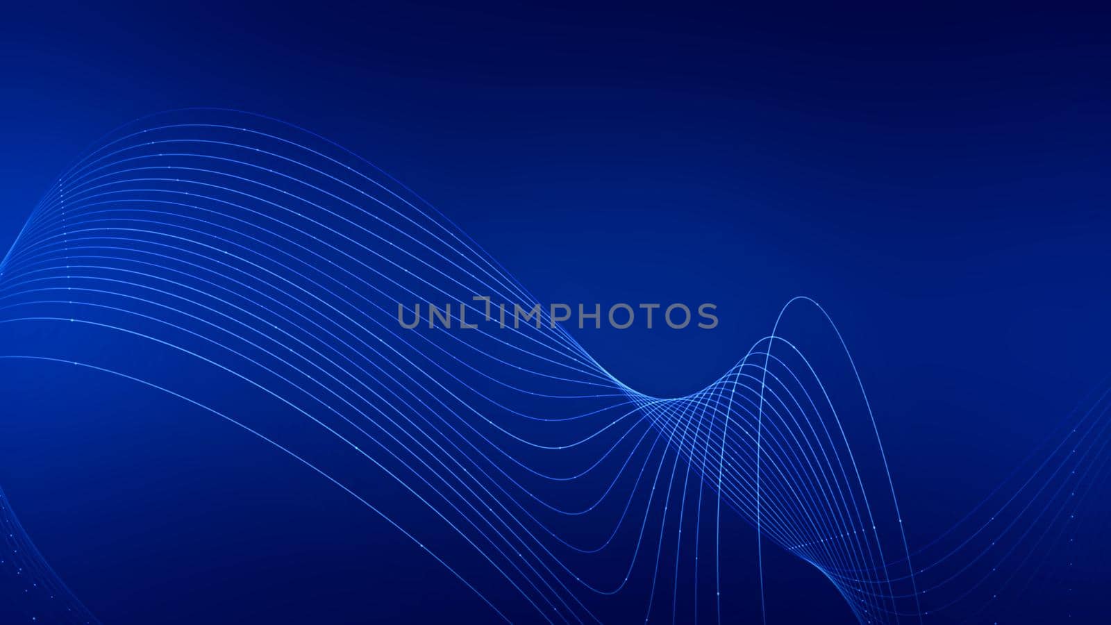 Data tunnel. Curve of data connect for dots and lines on blue Abstract tech background. by ImagesRouges
