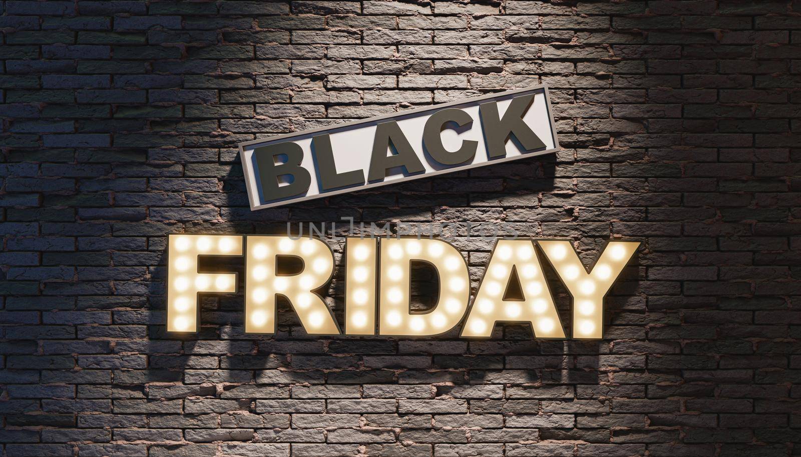 Black Friday signboard hanging on gray wall by asolano