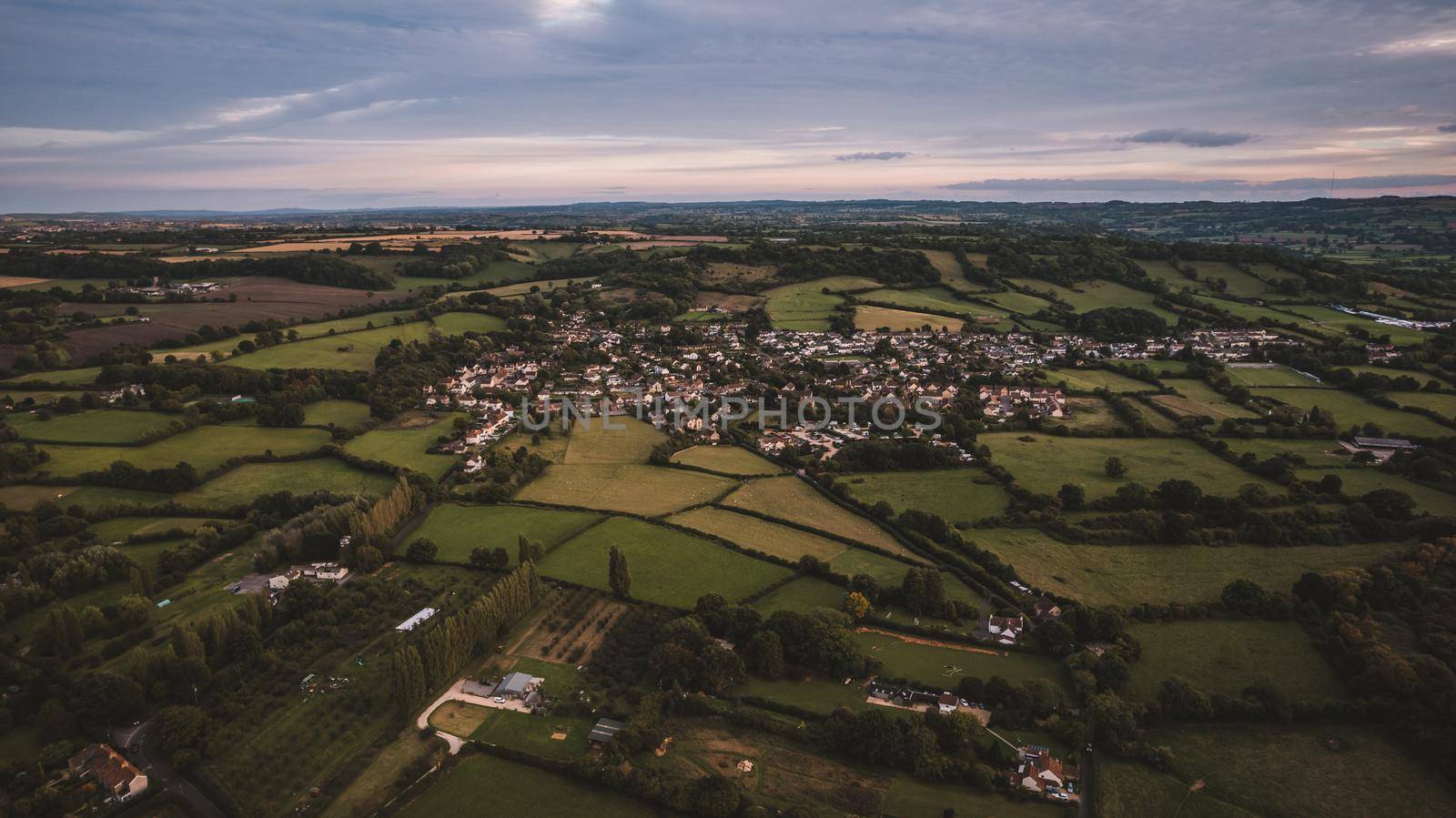 Aerial view of England Countryside. High quality photo