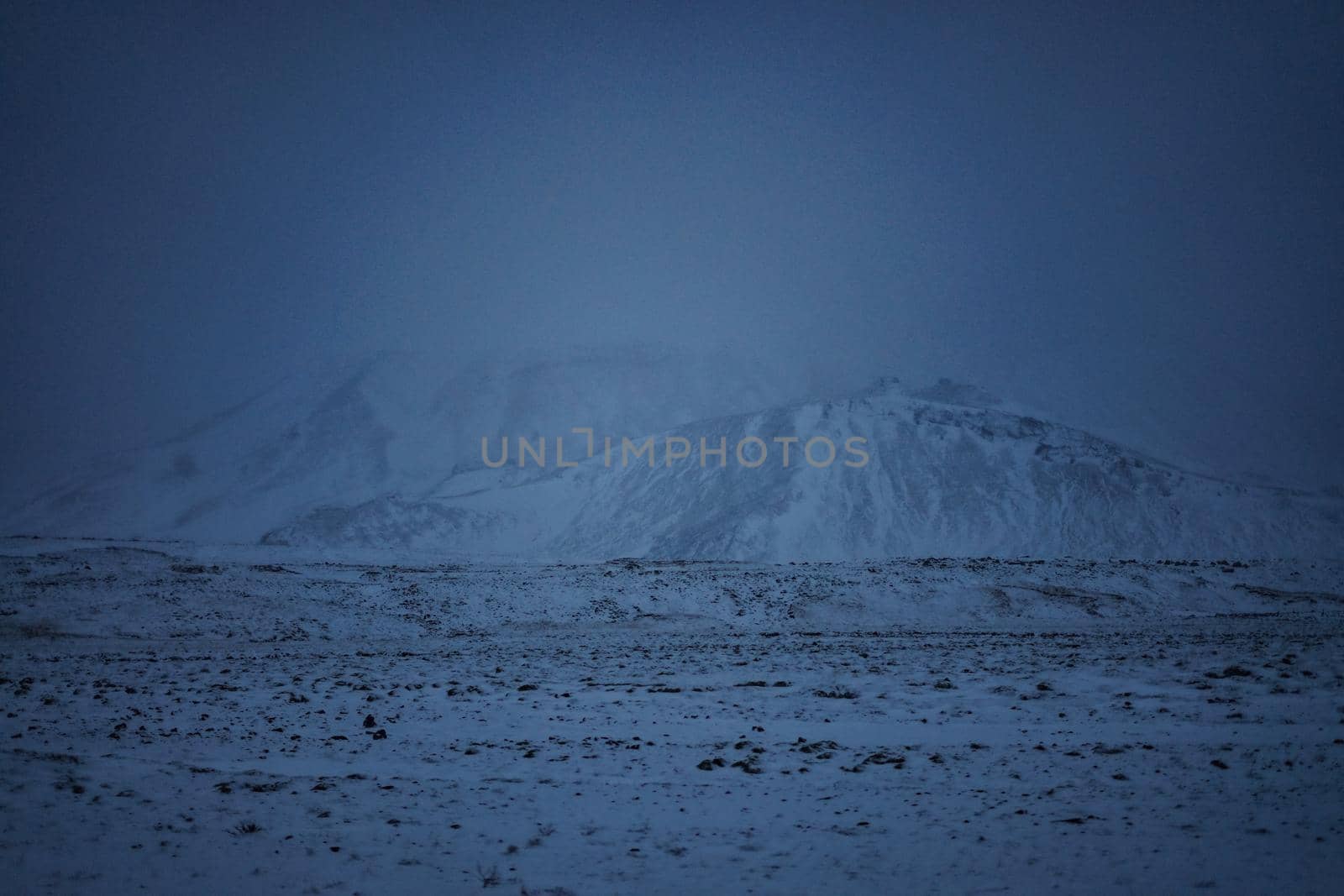 Image of Snow Mountains in Iceland. Shooting Location: Iceland