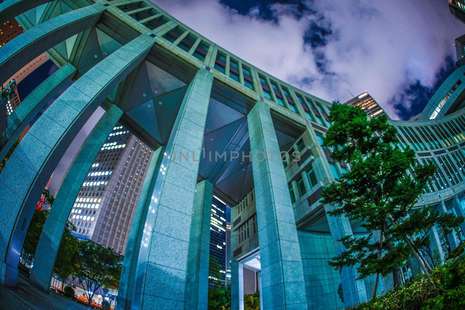 Night view of the high-rise building group of Tokyo Shinjuku. Shooting Location: Tokyo metropolitan area