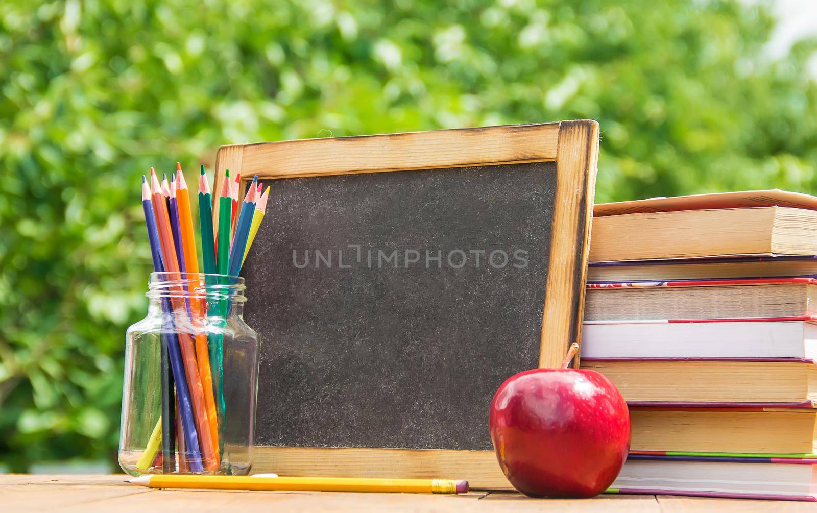 School supplies. The child learns. Selective focus. by yanadjana