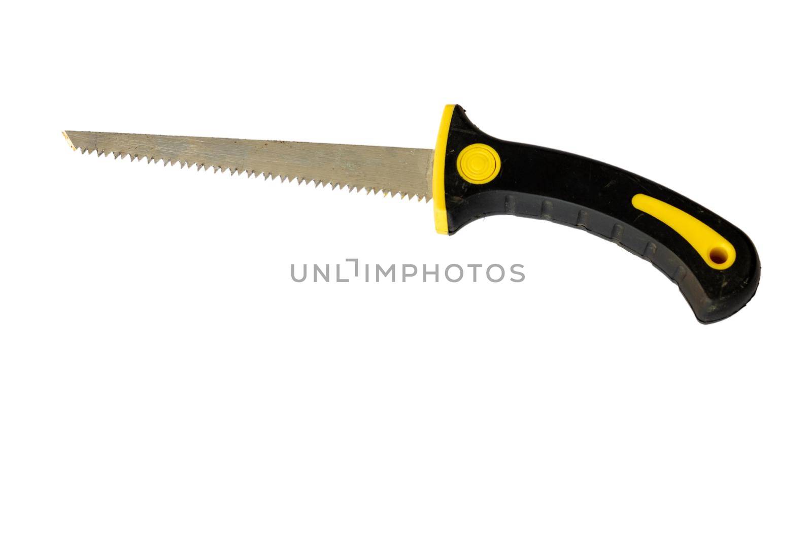 Small hand saw on isolated white background by Bilalphotos