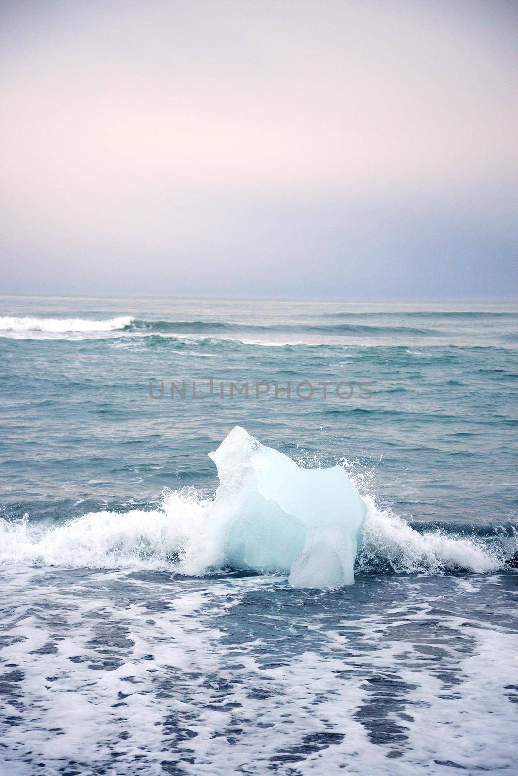 iceberg on black sand beach at Jokulsarlon