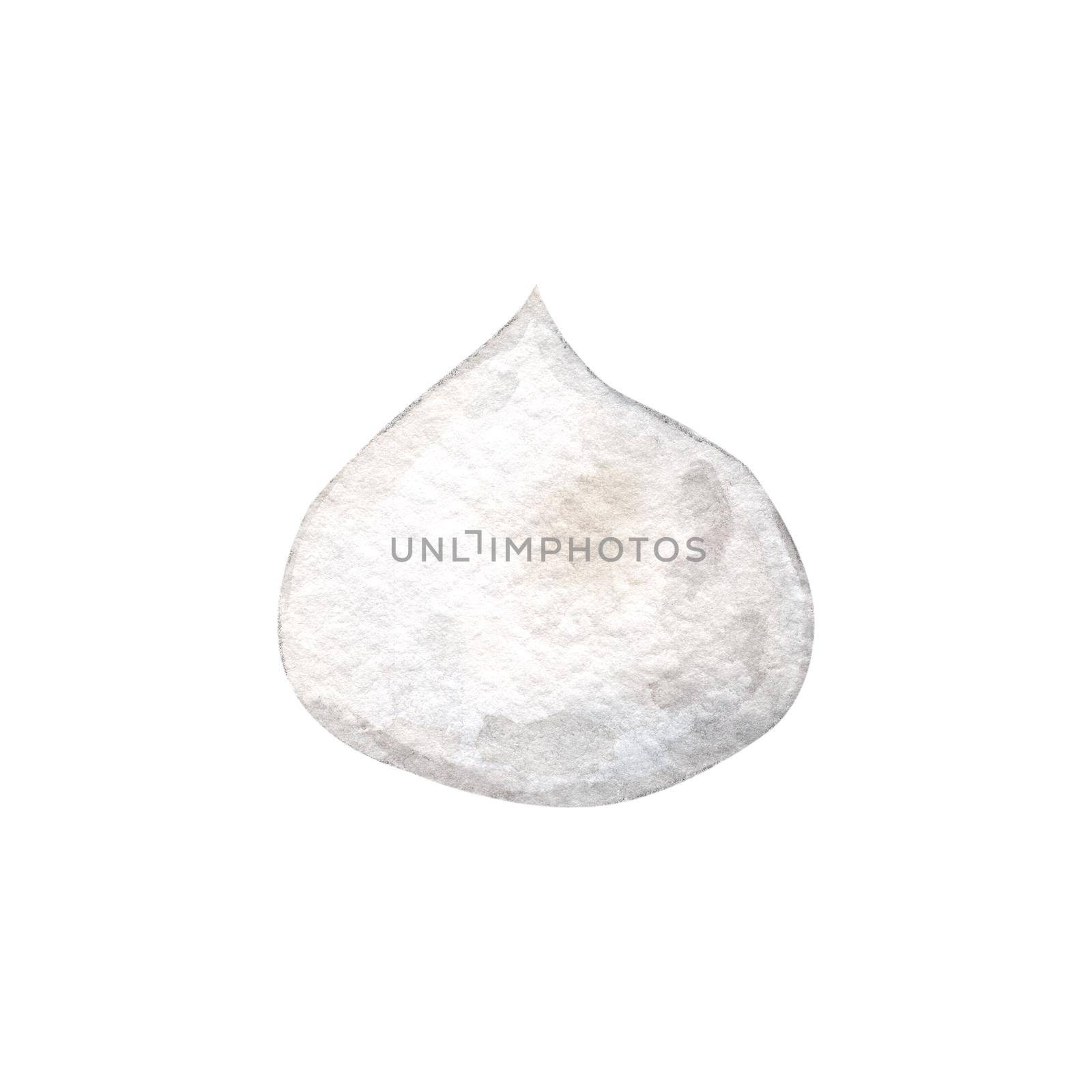 Watercolor mozzarella cheese mini ball isolated on white background