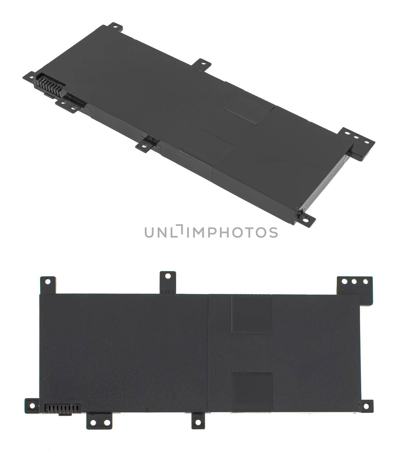 laptop battery, laptop spare part, on white background