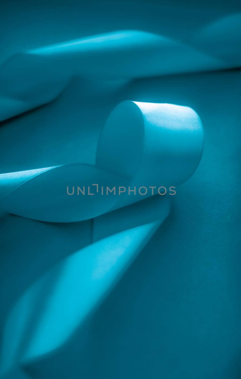 Abstract silk ribbon on aqua blue background, exclusive luxury brand design for holiday sale product promotion and glamour art invitation card backdrop by Anneleven