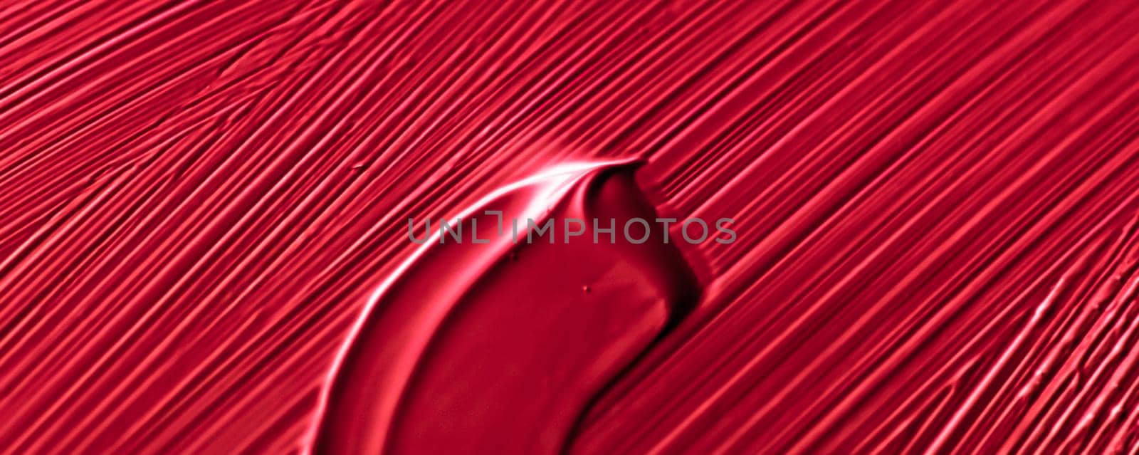 Art, branding and makeup concept - Cosmetics abstract texture background, red acrylic paint brush stroke, textured cream product as make-up backdrop for luxury beauty brand, holiday banner design