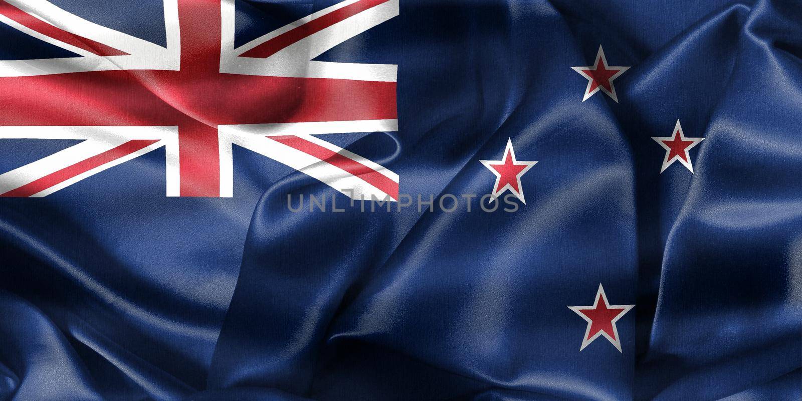 3D-Illustration of a New Zealand flag - realistic waving fabric flag by MP_foto71