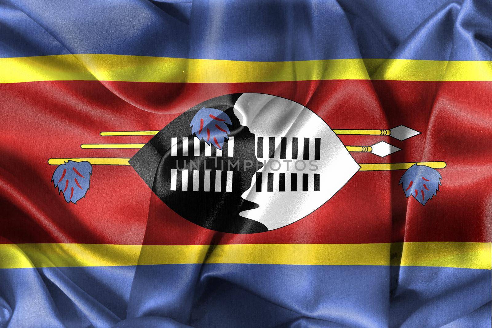 3D-Illustration of a Eswatini flag - realistic waving fabric flag.