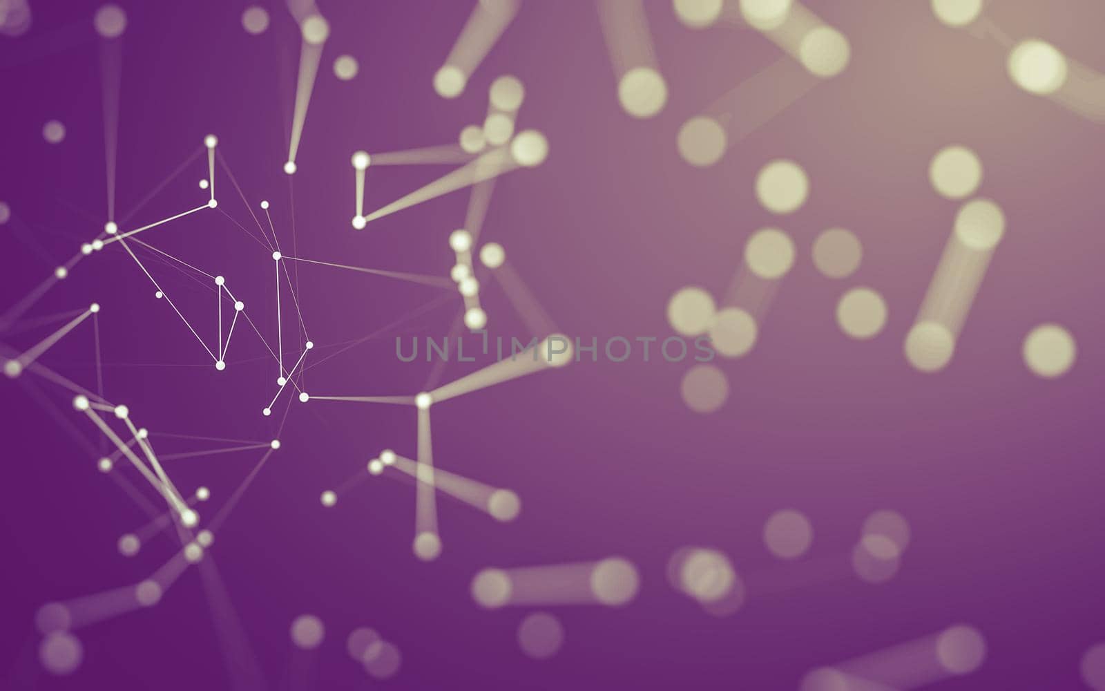 3d Abstract background. Molecules technology with polygonal shapes, connecting dots and lines. Connection structure. Big data visualization. 3d background.