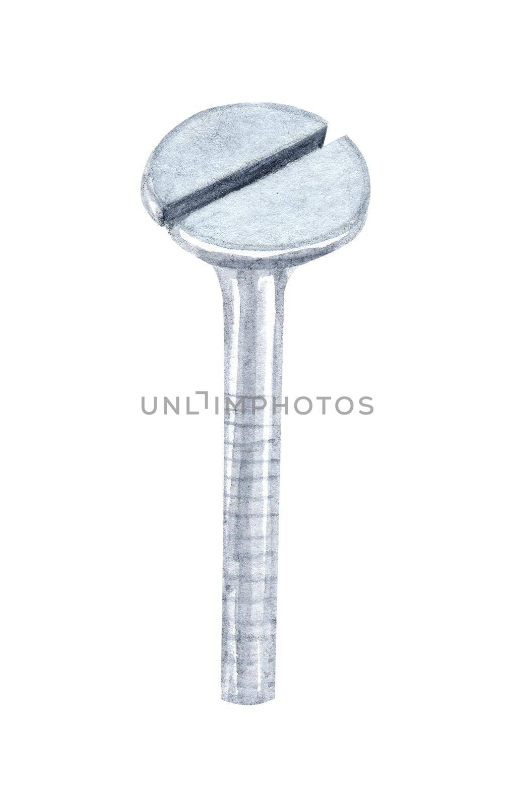 Watercolor bolt isolated on white background