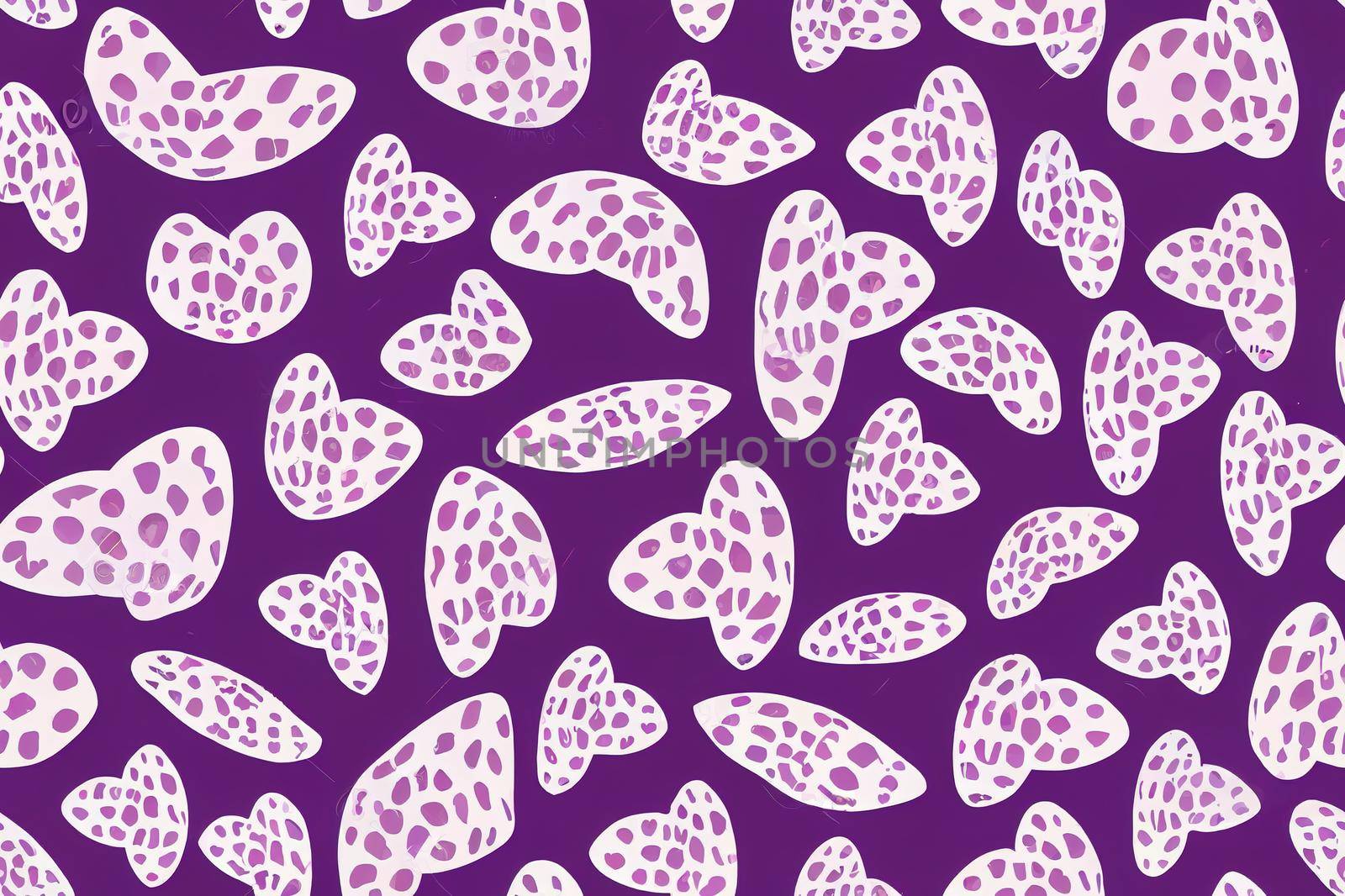 Leopard from hearts and kitten cute faces seamless pattern. illustration.